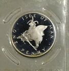 1977 Isle Of Man One Penny Silver Coin   1 Penny Loghtan Sheep