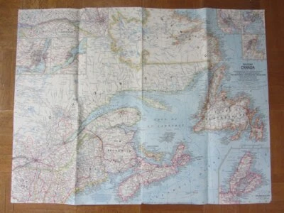 MAPA POLÍTICO GEOGRÁFICO NACIONAL DO LESTE DO CANADÁ 1967 HISTÓRIA  - Imagem 1 de 2