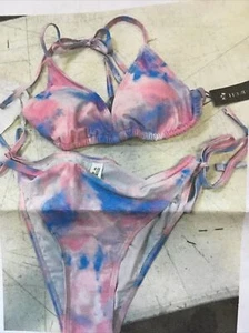 TEMP ME WOMENS TWO PIECE SWIMSUIT HIGH WAISTED BIKINI MEDIUM - Picture 1 of 3