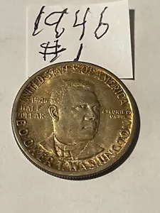 1946 BOOKER T COMMEMORATIVE HALF DOLLAR NICELY TONED UNCIRCULATED COND SWEET - Picture 1 of 2
