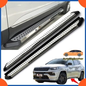 Fits for Jeep Compass 2023 2024 Fixed Running Boards Side Steps Pedals Nerf Bar - Picture 1 of 11