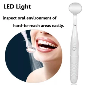 Dental Mirror with Light Teeth Inspection LED Mirror Anti-Fog Mouth Mirror White - Picture 1 of 11