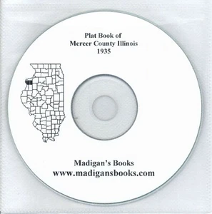 Mercer Co Illinois IL plat genealogy Aldeo proprietari terrieri storia CD - Foto 1 di 1