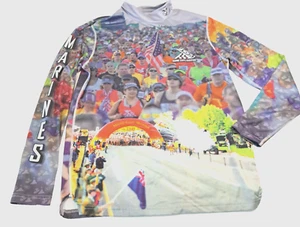 Camicia da corsa Marine Corps Marathon uomo M AOP manica lunga davanti/posteriore/manica - Foto 1 di 12