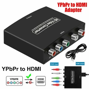 1080P YPbPr Component to HDMI Converter Stereo Audio Video L/R 5RCA RGB Adapter - Picture 1 of 10