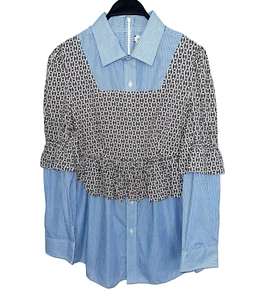 Blusa túnica reciclada mediana ENTRAYAGE para mujer en capas hecha a mano de diseñador rara - Imagen 1 de 4