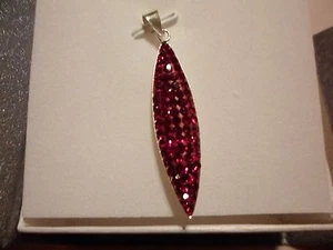 Ciondolo cristallo austriaco rosso scuro senza catena in argento sterling 925 - 0,88 carati - Foto 1 di 3