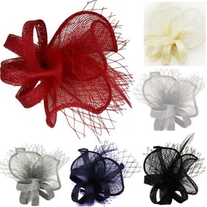 Women Small Flower Clip Fascinator Headpiece Brooch Wedding Royal Ascot Party - Picture 1 of 14