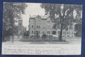 1900s Columbus Ohio St Vincents Orphan Asylum & Catholic Church Postcard - Imagen 1 de 2