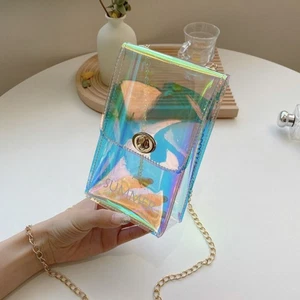 PVC Laser Shoulder Bag Vacation Beach Bag The Water-Sprinkling Festival - Picture 1 of 12
