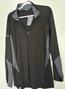 Subaru Black Label 1/4 Zip Athletic Pullover Shirt Black Gray Men’s Size XL Top - Picture 1 of 11