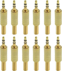 Antrader 3.5mm/1/8 Stereo Male Plug Audio Cable Connector w/Spring Coax Gold - Photo 1/3