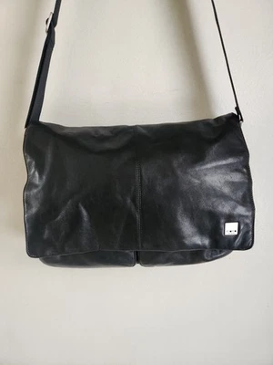 Knomo London BLACK  Leather Laptop/messenger Bag. Thick Adjustable Strap. - Imagem 1 de 4
