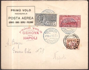 Italia Regno, busta primo volo Genova-Napoli del 1926    -HF55 - Picture 1 of 3