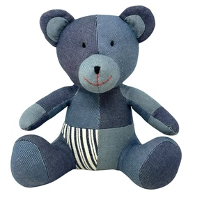 TARGET x LEVI'S Oso de Peluche Azul Denim Patchwork 10" Almohada Decorativa de Felpa Usada en Excelente Condición - Imagen 1 de 6