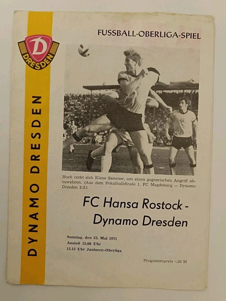 Programmheft 1971 Dynamo Dresden - FC Hansa Rostock Fussballprogramm - Bild 1 von 1