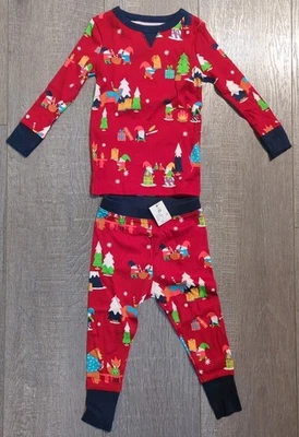 Wondershop Niños Pijama Vacaciones Navidad Gnomos Manga Larga Rojo 2T NUEVO Foto 1 de 4