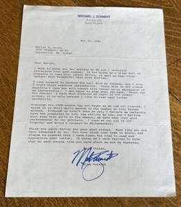 MIKE SCHMIDT SIGNED 1989 LETTER ON STATIONARY - 500 HOMERUNS PHILLIES HOF - Picture 1 of 3
