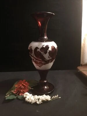 Antique/ Vintage Rubyflash mantle vase  - Image 1 of 4