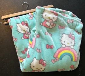 New Sanrio Silky Soft Hello Kitty Cloud Rainbow Light Blue Throw Blanket - Picture 1 of 6