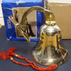Large Brass Bell with Wall-Mount - Boxed - Old New Stock - Picture 1 of 9