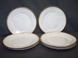 WALDERSHOF BAYERN 1900-1940 ELFENBEIN GLATT mit GOLDRAND FÜNF BROTTELLER - Bild 1 von 5