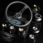 Nrg 105H Hub+Carbon Gen 1.5 Quick Release+3"Dish Leather Steering Wheel Black