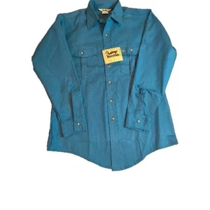 Duxbak Blue Long Sleeve Button Up Shirt Style 22-308 Men’s  Hunting Sportsman - Picture 1 of 8