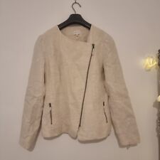 East Linen full zip smart jacket double layered size 12 coat blazer formal cream