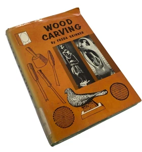 Vintage Wood Carving Book 1961 Freda Skinner MCM Dustcover Ripped Crafts - Picture 1 of 13