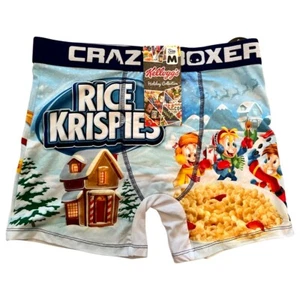 Crazy Boxer Kellogg’s Rice Krispies Cereal Holiday Christmas Xmas Boxer Shorts M - Foto 1 di 5