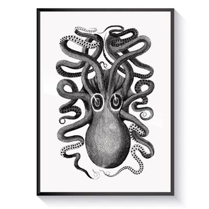 Nautical Wall Art Print Cuttlefish Home Decor Sea Poster Living Room Bathroom - Picture 1 of 5