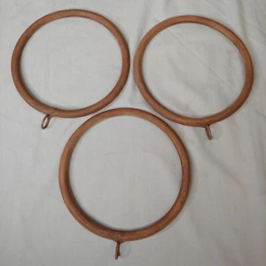 Lot of 3 Cast Iron Drapery Curtain Rings Brown Forced Patina Finish Large 5" JS - Picture 1 of 6