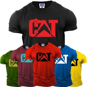 T-shirt manica corta uomo divertente gatto palestra allenamento USA fitness atletica nuova maglietta regalo - Foto 1 di 12