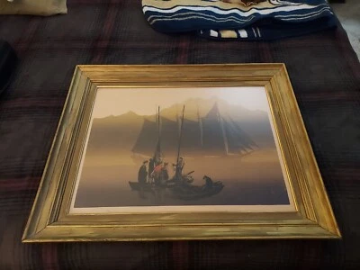 De colección~Elton Bennett Serigrafía "Rendezvous" Lápiz Firmado~Elton Bennett~Enmarcado Foto 1 de 4