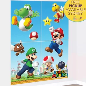 SUPER MARIO PARTY SUPPLIES SCENE SETTER BIRTHDAY BACKDROP BANNER DECORATIONS - Picture 1 of 1
