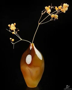 3.0" Premium Brazilian Agate Hand Carved Crystal Vase Sculpture, Crystal Healing - Picture 1 of 6