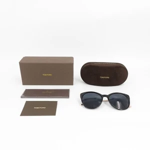 Tom Ford TF641 Round Sunglasses Black and Blue OS - Picture 1 of 12