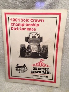 Vtg. USAC Program 1981 Gold Crown Championship Dirt Car Race DuQuoin State Fair - Picture 1 of 8