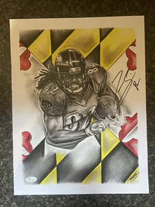 Torrey Smith Signed Art Print 11x14 Ravens COA JSA - Picture 1 of 3