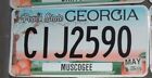 GEORGIA  Peach State  license plate  CIJ 2590