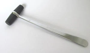 ANTIQUE MEDICAL REFLEX PERCUSSOR HAMMER METAL & RUBBER - Picture 1 of 5