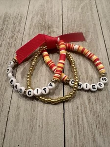 ¡Cualquier equipo! Adorable Conjunto de Pulseras Apilables Kansas City Chiefs - Imagen 1 de 1