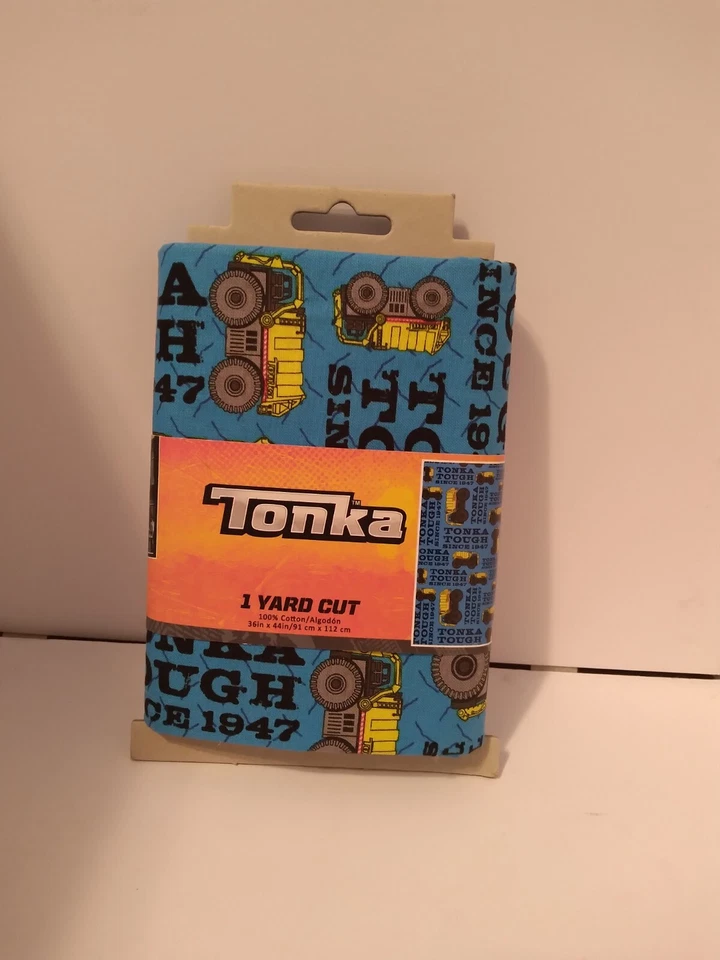 Camiones Tonka resistentes desde 1947 azul corte 1 yarda tela 36 pulgadas x 44 pulgadas 100 % algodón NUEVO Foto 1 de 4