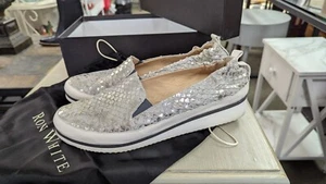 Mocassino Ron White Nell sneaker slip on in pelle US 10,5 snake stampato metallizzato - Foto 1 di 9