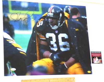 Foto colorida 16x20 autografada por Jerome Bettis Hof Steelers JSA 💎 CERTIFICADO DE AUTENTICIDADE - Imagem 1 de 4