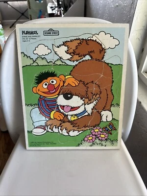 Rompecabezas de colección Playskool Plaza Sésamo Ernie Barkley marco bandeja rompecabezas 1988 Foto 1 de 4