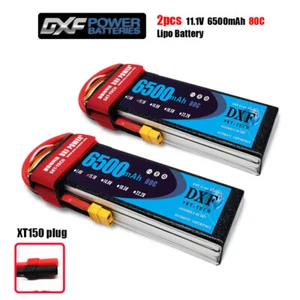 DXF 2PCS 3S 6500mAh Lipo Battery 11.1V 80C XT150 RC Lipo Battery Boat Truck - Picture 1 of 7