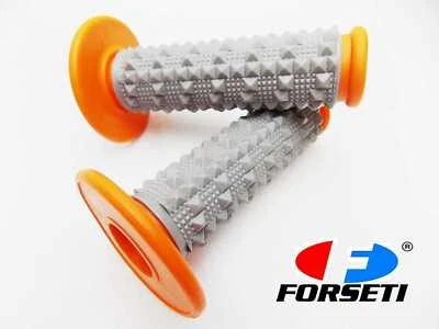 JUEGO DE EMPUÑADURAS DE MANILLAR SUPERIOR GRIS DIAMANTE NARANJA FORSETI SUZUKI RM250 Foto 1 de 4