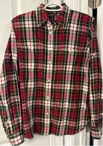 Women’s Ralph Lauren Holiday Plaid Button Down Shirt Size Medium LRL Classic - Picture 1 of 3